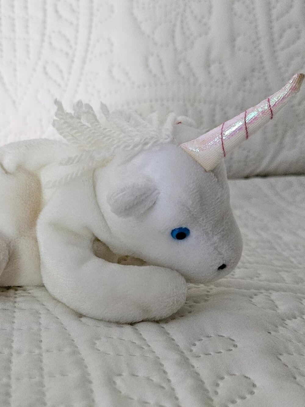 Ty Beanie Babies, MYSTIC, Furry Mane Iridescent Horn Unicorn, Retired (1993)